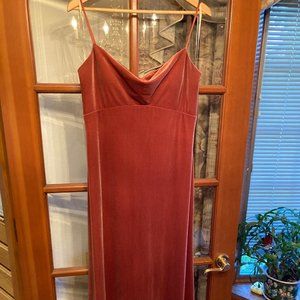 Jenny Yoo Velvet Bridesmaids / Wedding Guest Dress in English Rose Scoop Neck